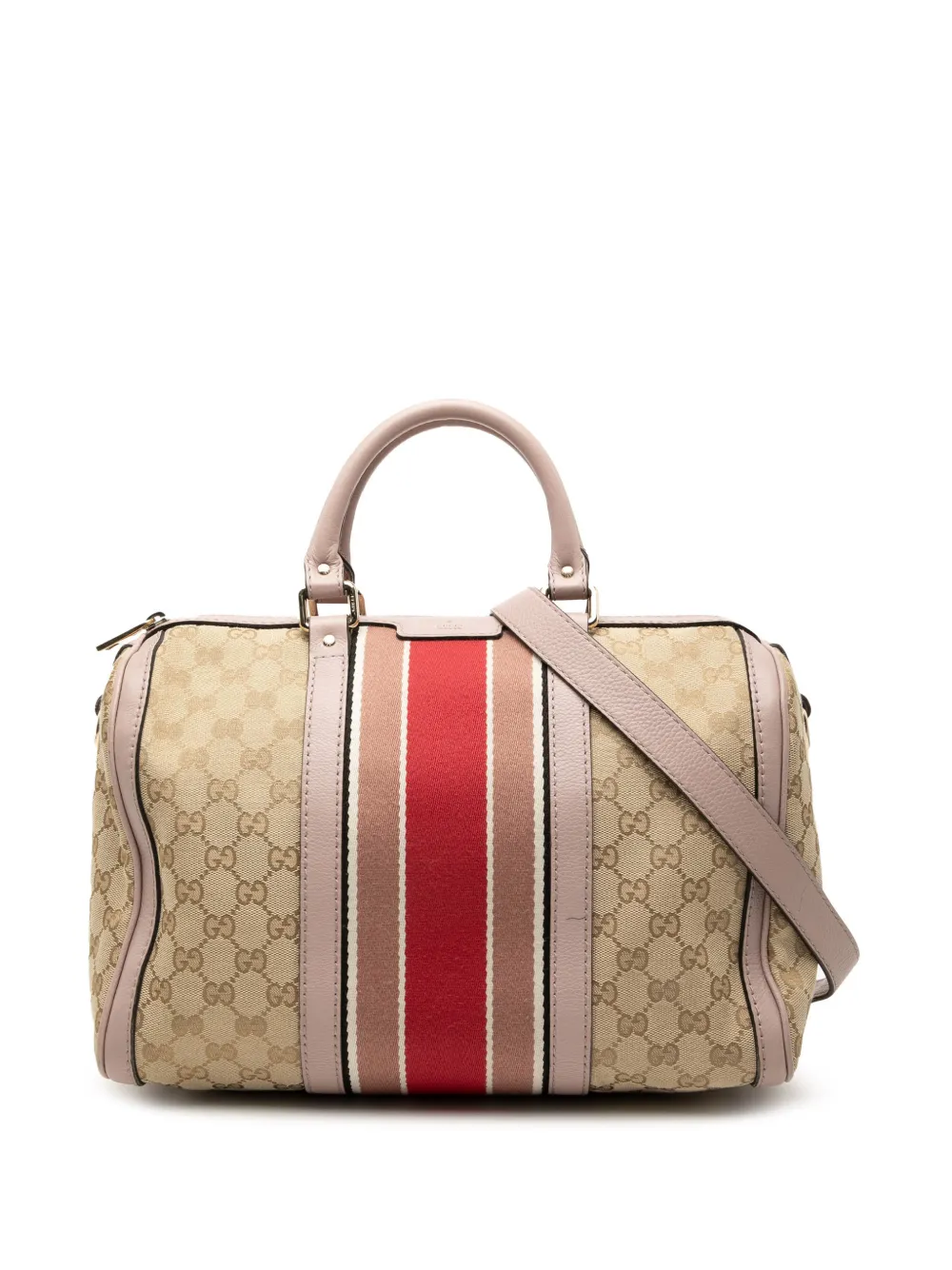 Gucci Pre-Owned 2016-2025 Medium GG Canvas Web Joy Boston Bag satchel - Marrone
