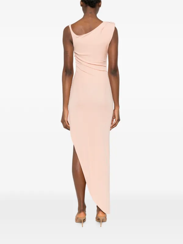 draped asymmetric midi dress Draped asymmetrical midi-dress