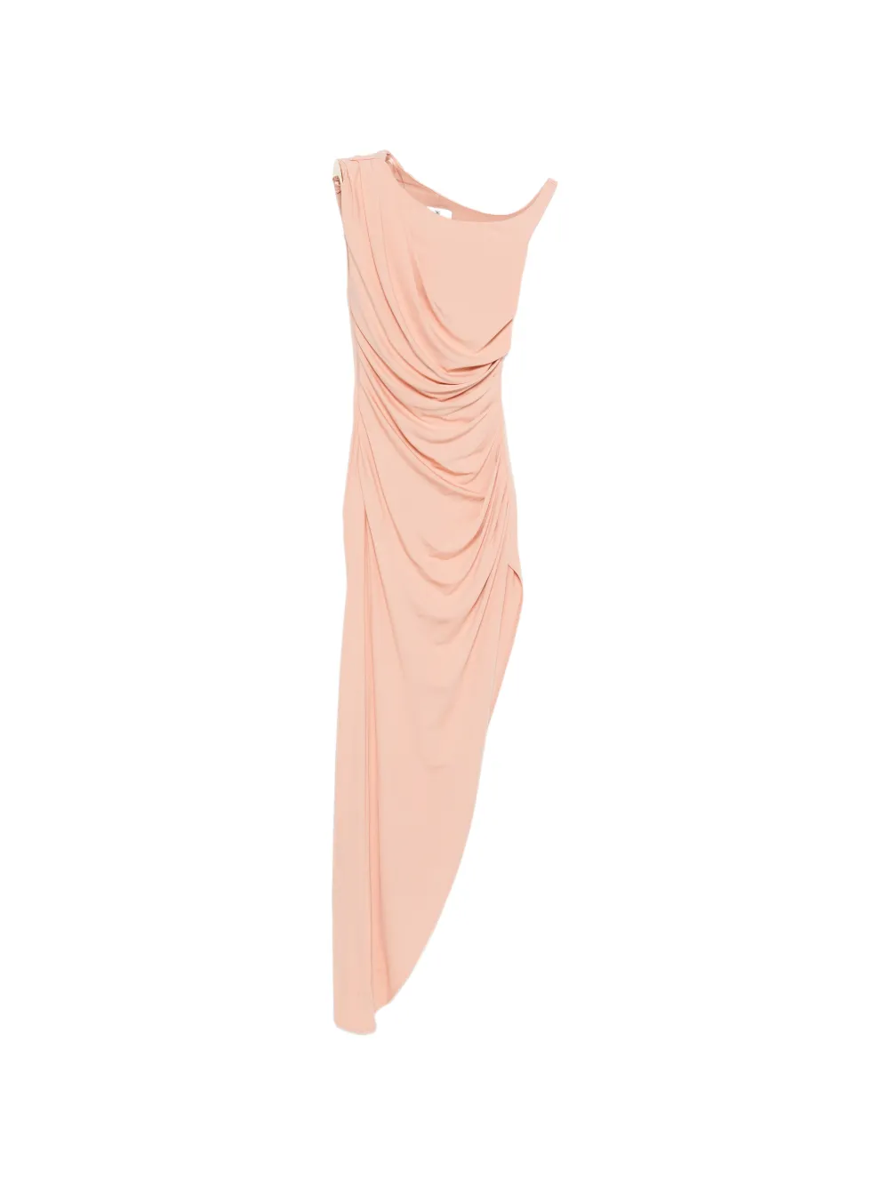 Elisabetta Franchi draped asymmetric midi dress - Toni neutri