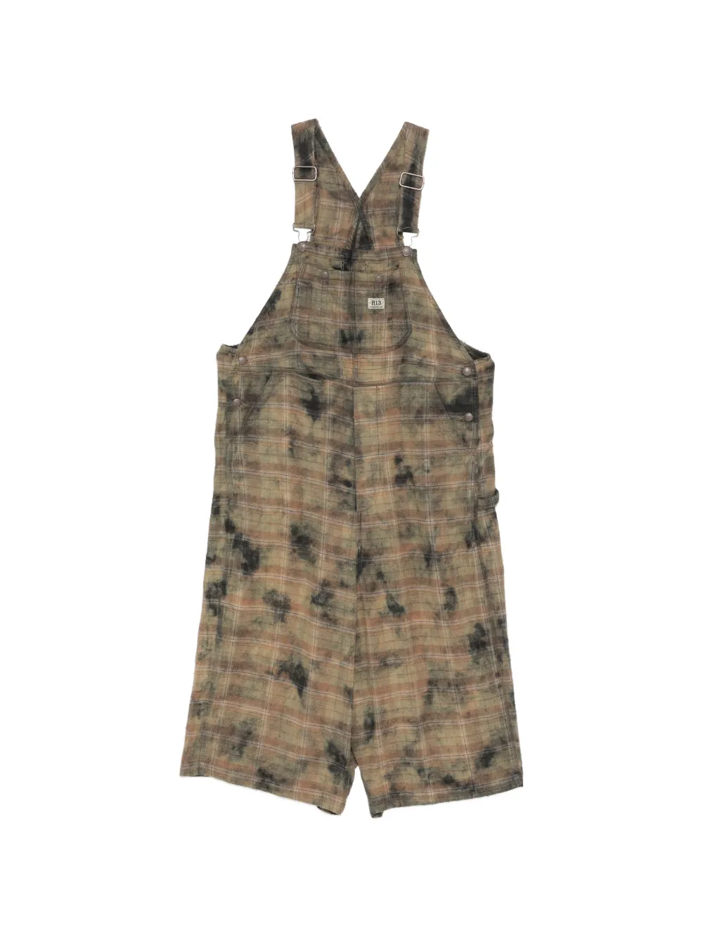 R13 plaid short overalls - Toni neutri