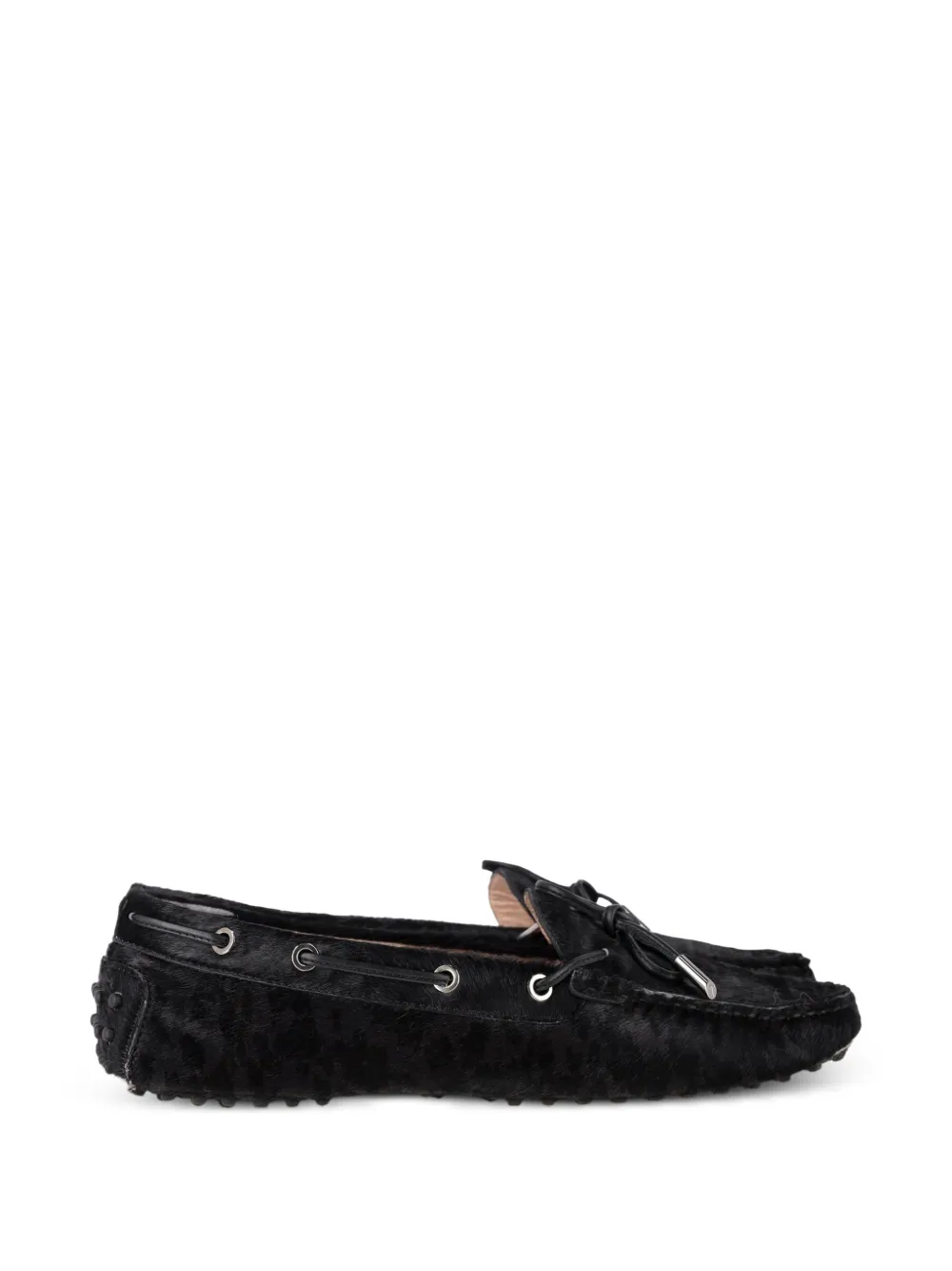Tod's Vintage Gommino pony-hair pebbled loafers - Schwarz