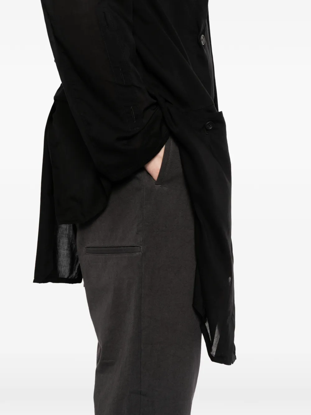 Yohji Yamamoto Broek met toelopende pijpen Grijs