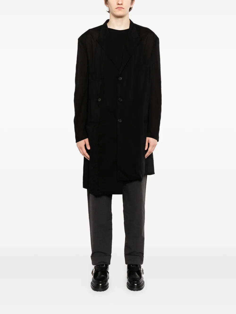 Yohji Yamamoto Broek met toelopende pijpen Grijs