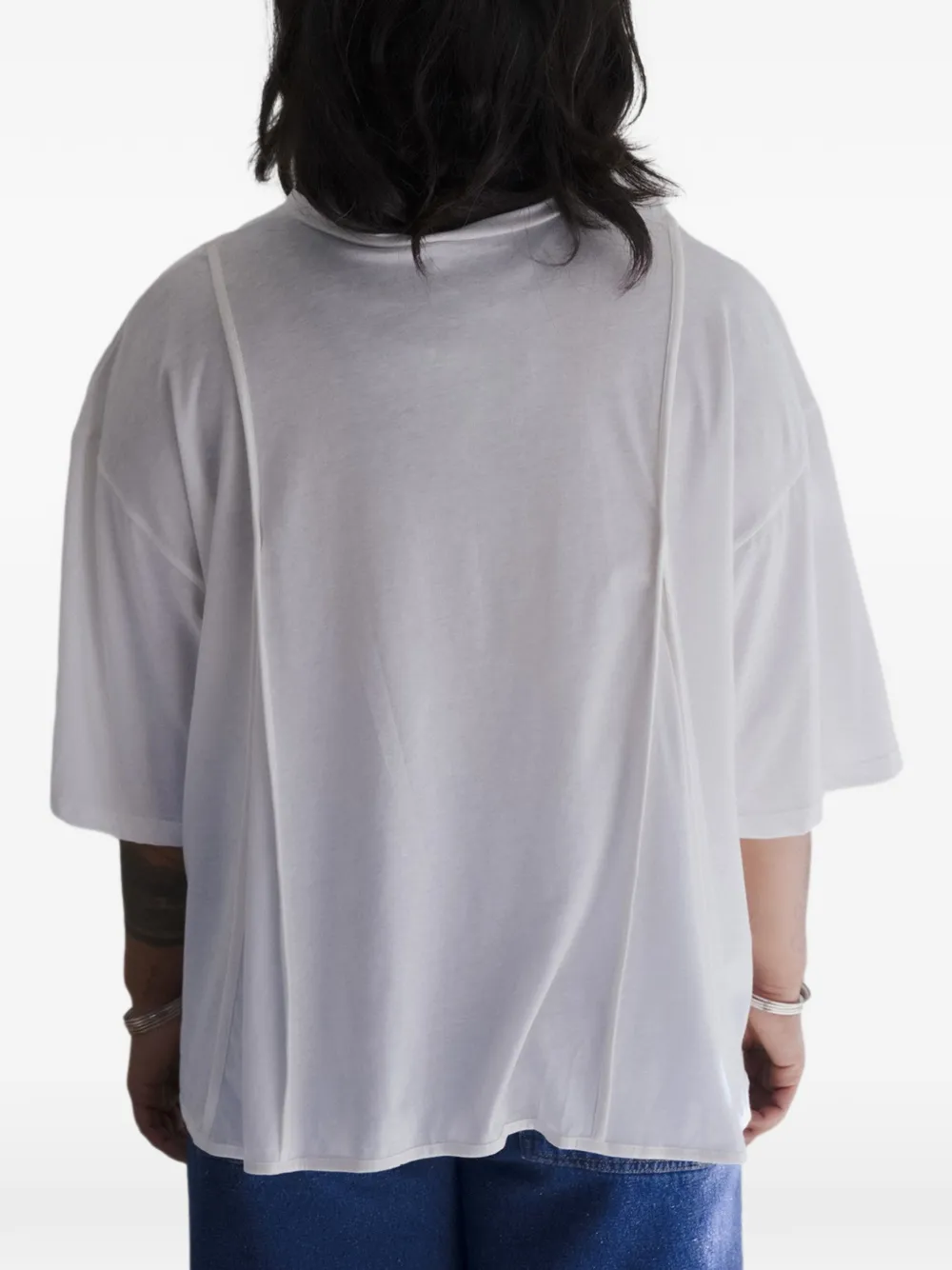 Baserange T-shirt met afwerking Wit