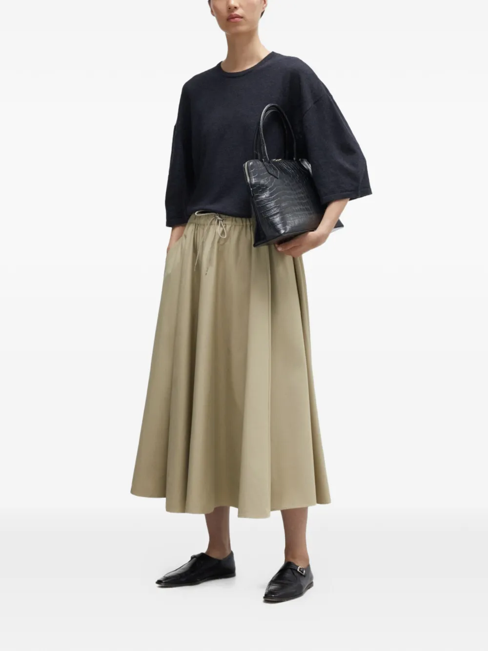  Cordera Drawstring Midi Skirt - Neutrals 