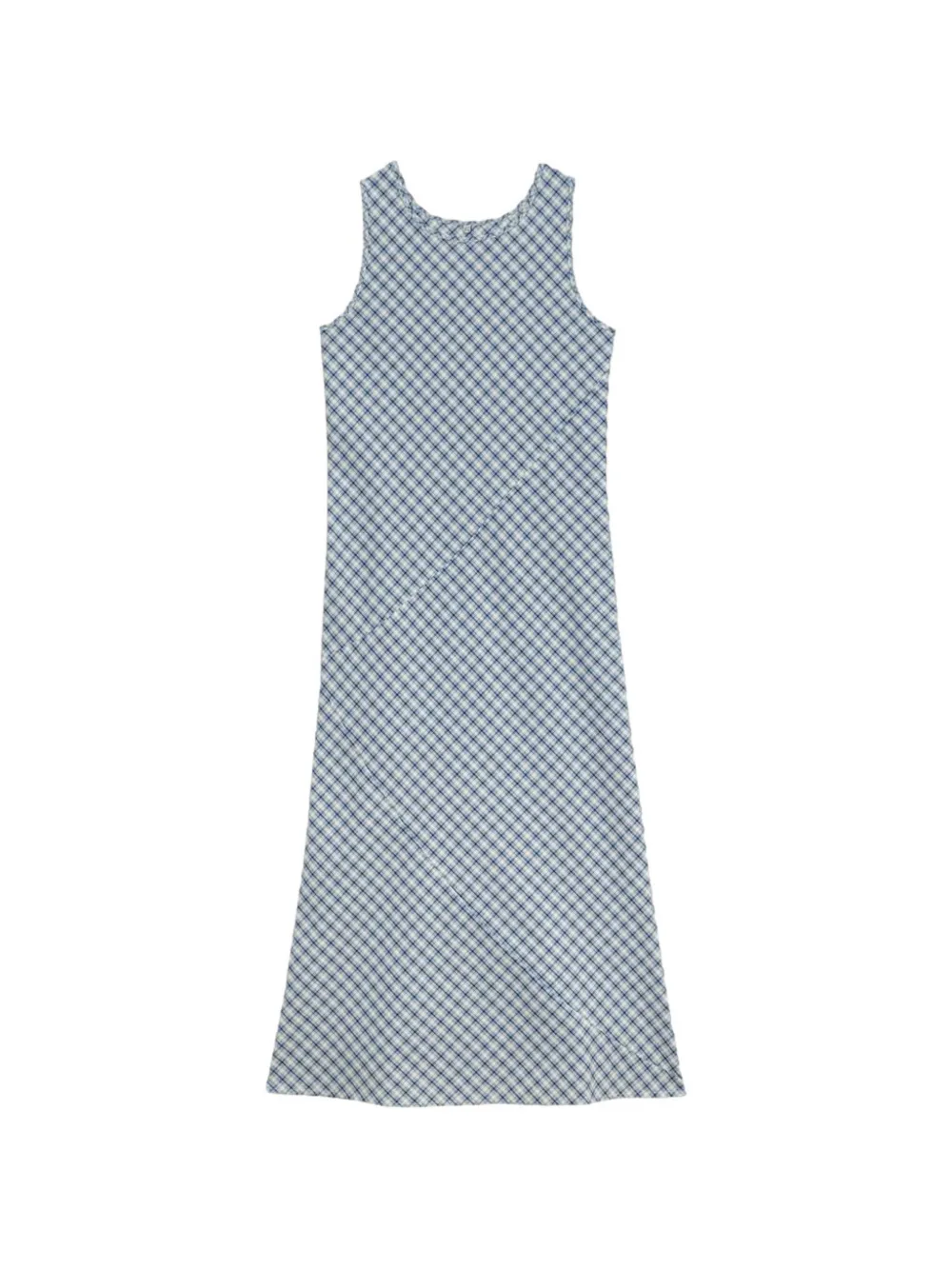 Baserange Larva checked maxi dress - Toni neutri