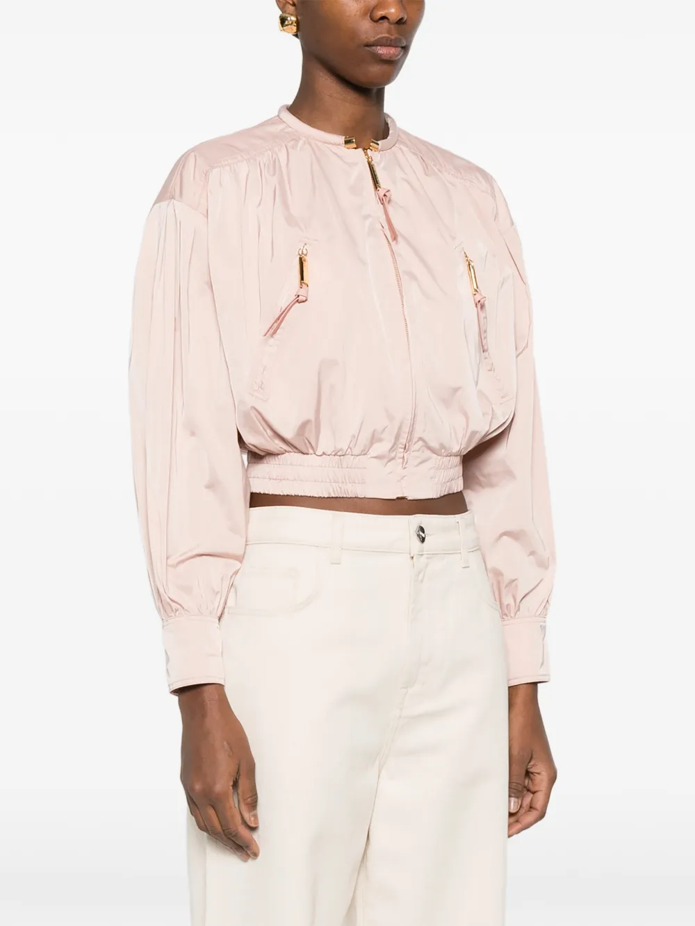  Elisabetta Franchi Zip Detail Jacket - Pink 