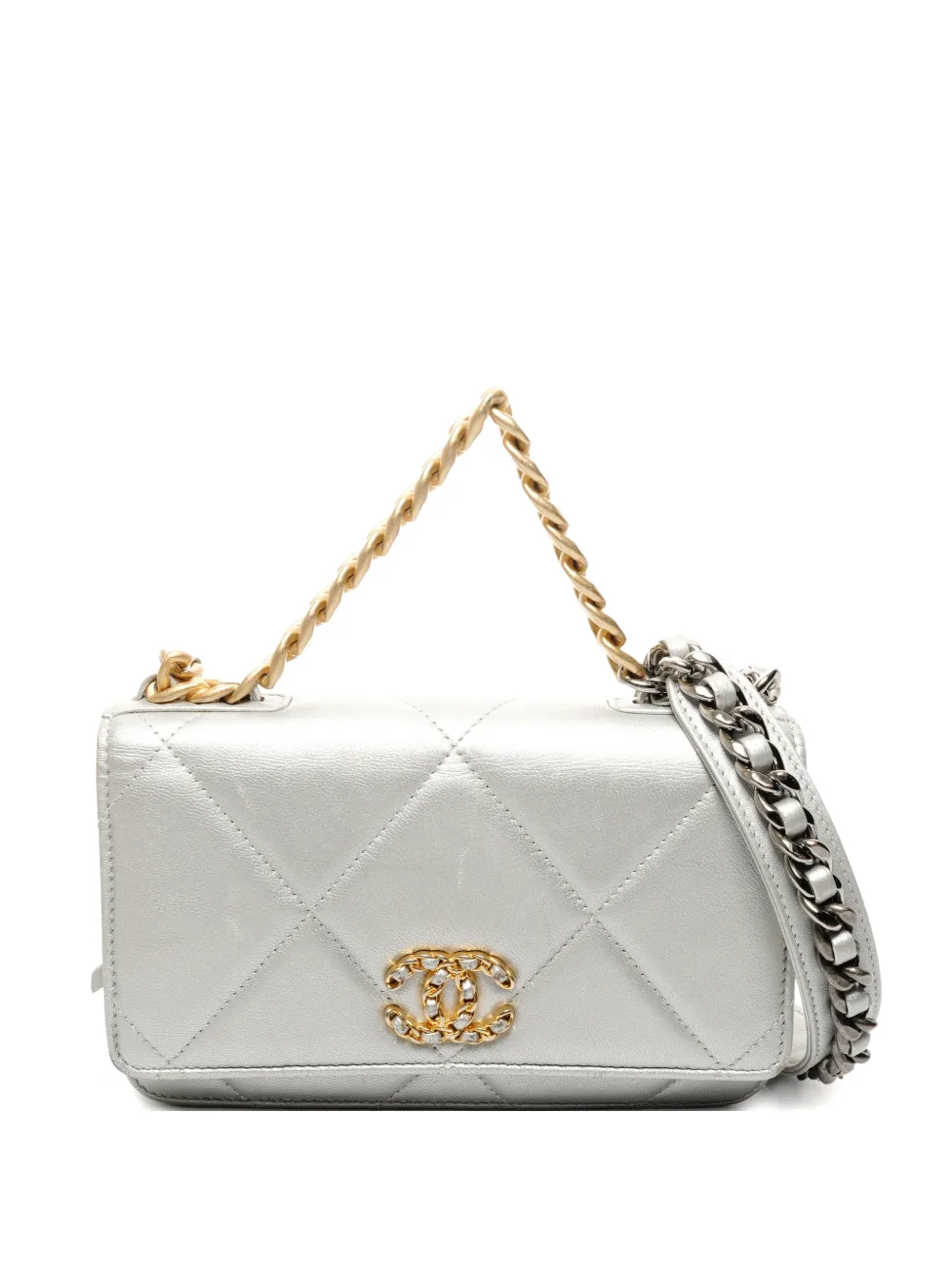 CHANEL Pre-Owned 2020-2021 CC wallet-on-chain - Argento