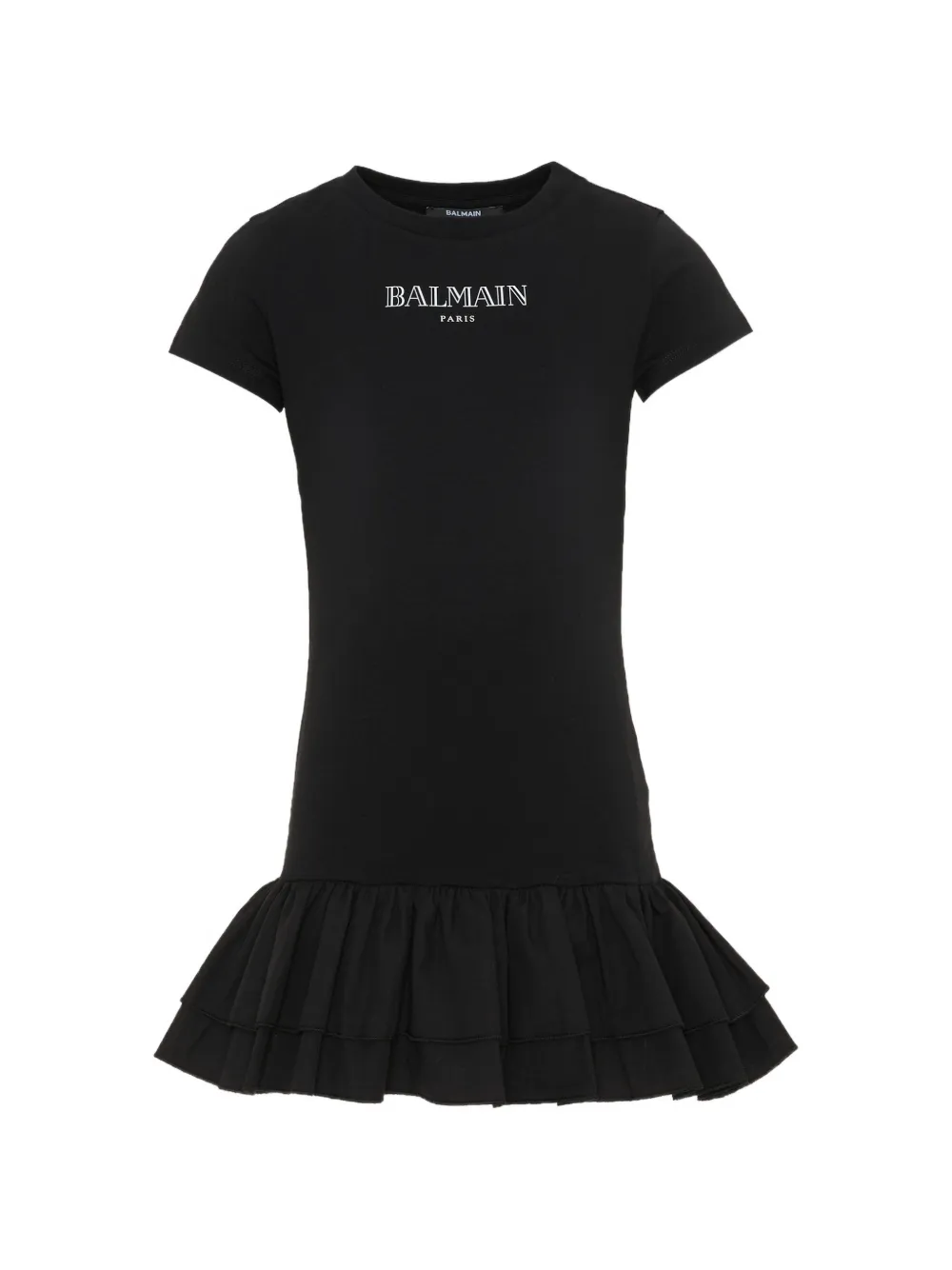 Balmain Kids ruffled short-sleeved dress - Nero