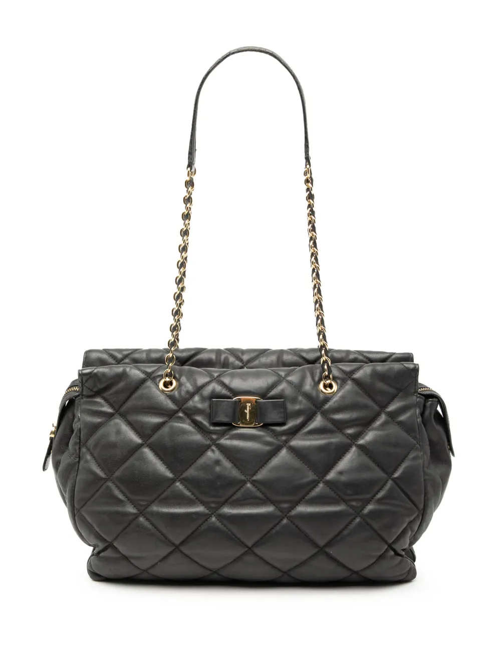 Ferragamo Pre-Owned 2014 Large Quilted Nappa Vara tote bag - Nero