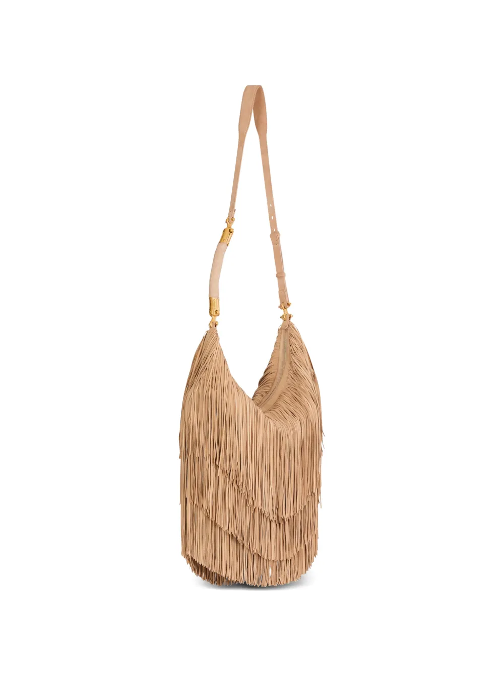 Balmain Ebene grote tas met franje Beige