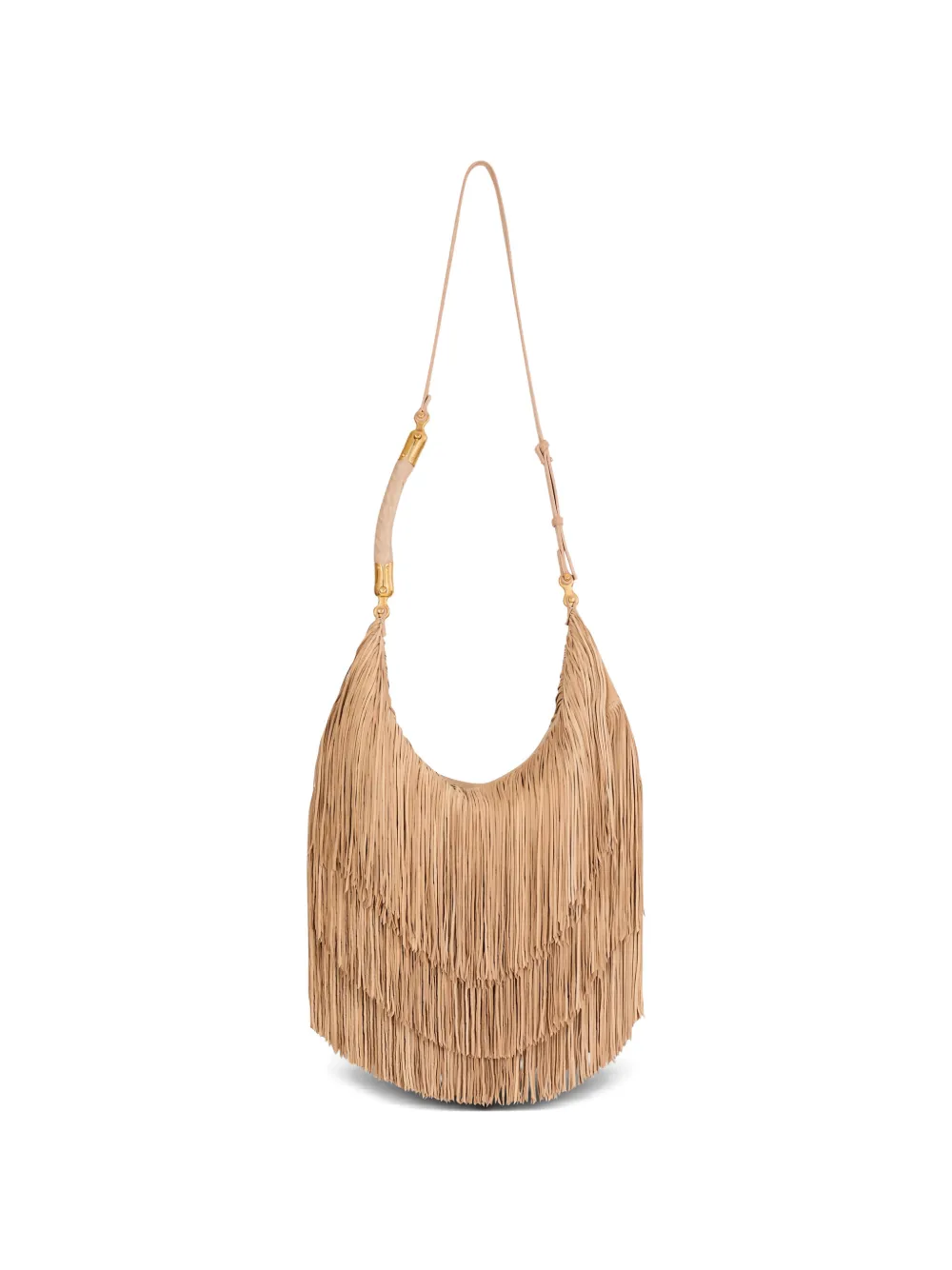 Balmain Ebene grote tas met franje Beige