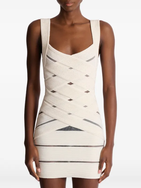 Balmain Sleeveless Mini Dress | Neutrals | FARFETCH