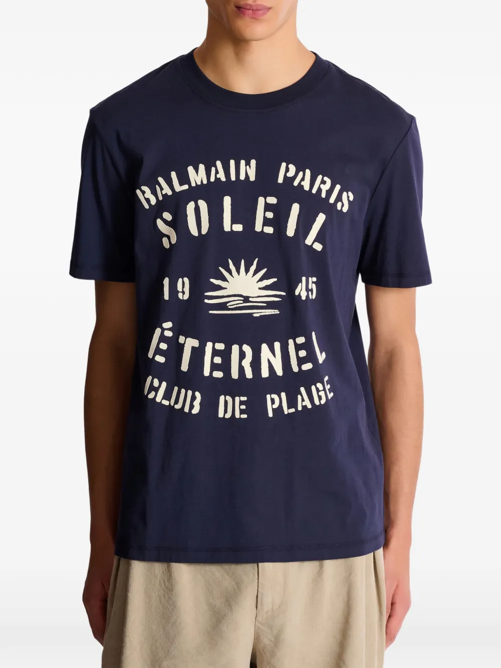 Balmain T-shirt met ronde hals Blauw