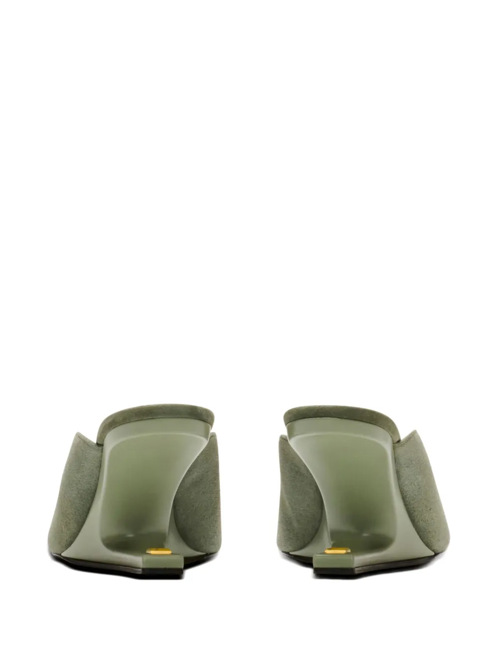 Balmain Suède muiltjes met open neus Groen