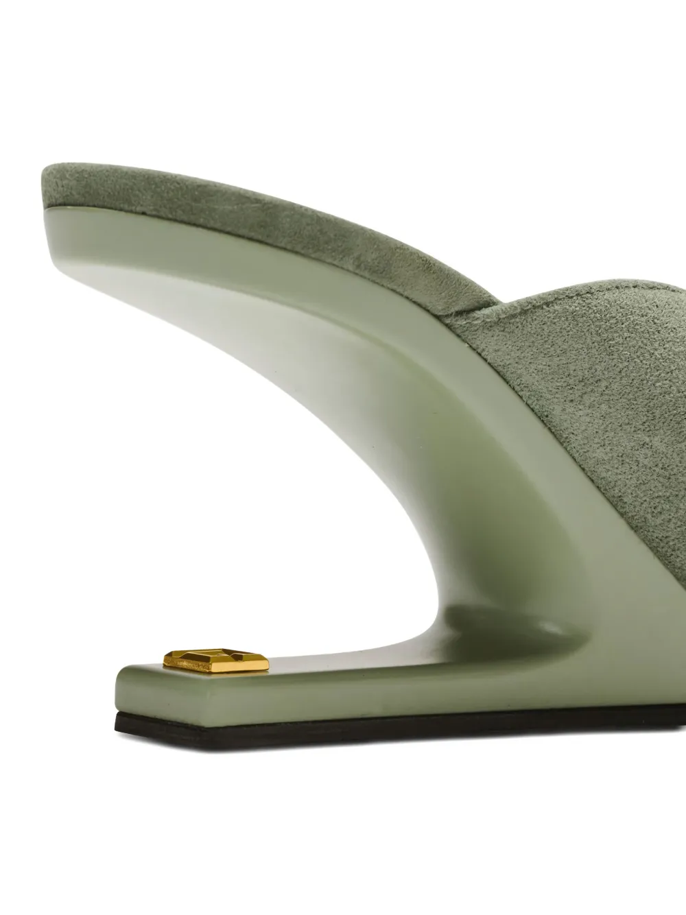 Balmain Suède muiltjes met open neus Groen