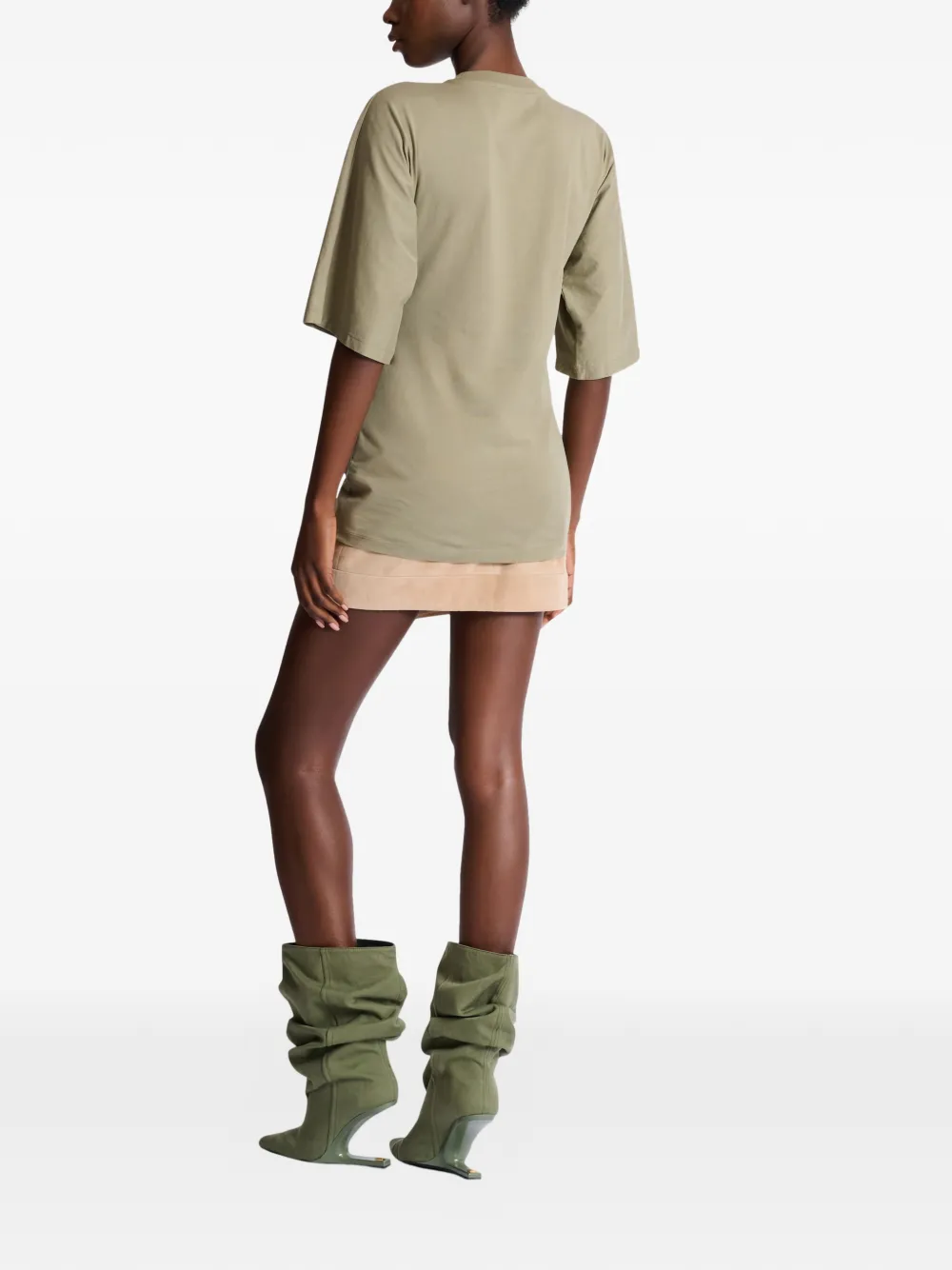 Balmain T-shirt met trekkoord Groen