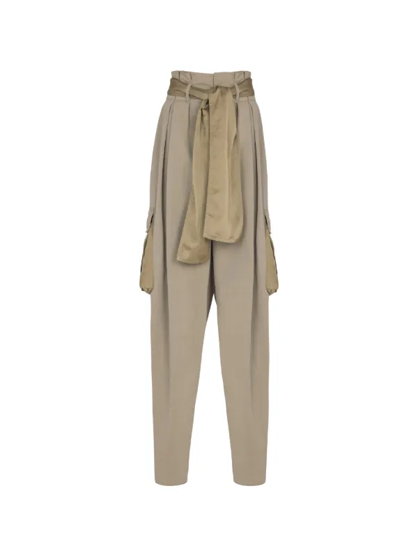 Balmain High-waisted Cargo Pants in Green