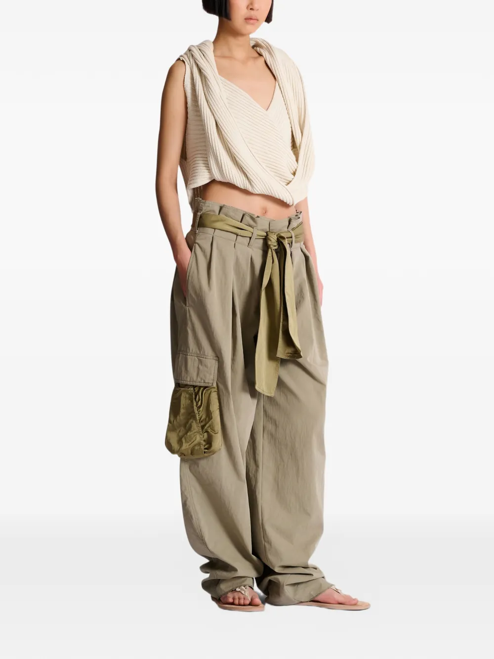  Balmain High-waisted Cargo Pants - Green 
