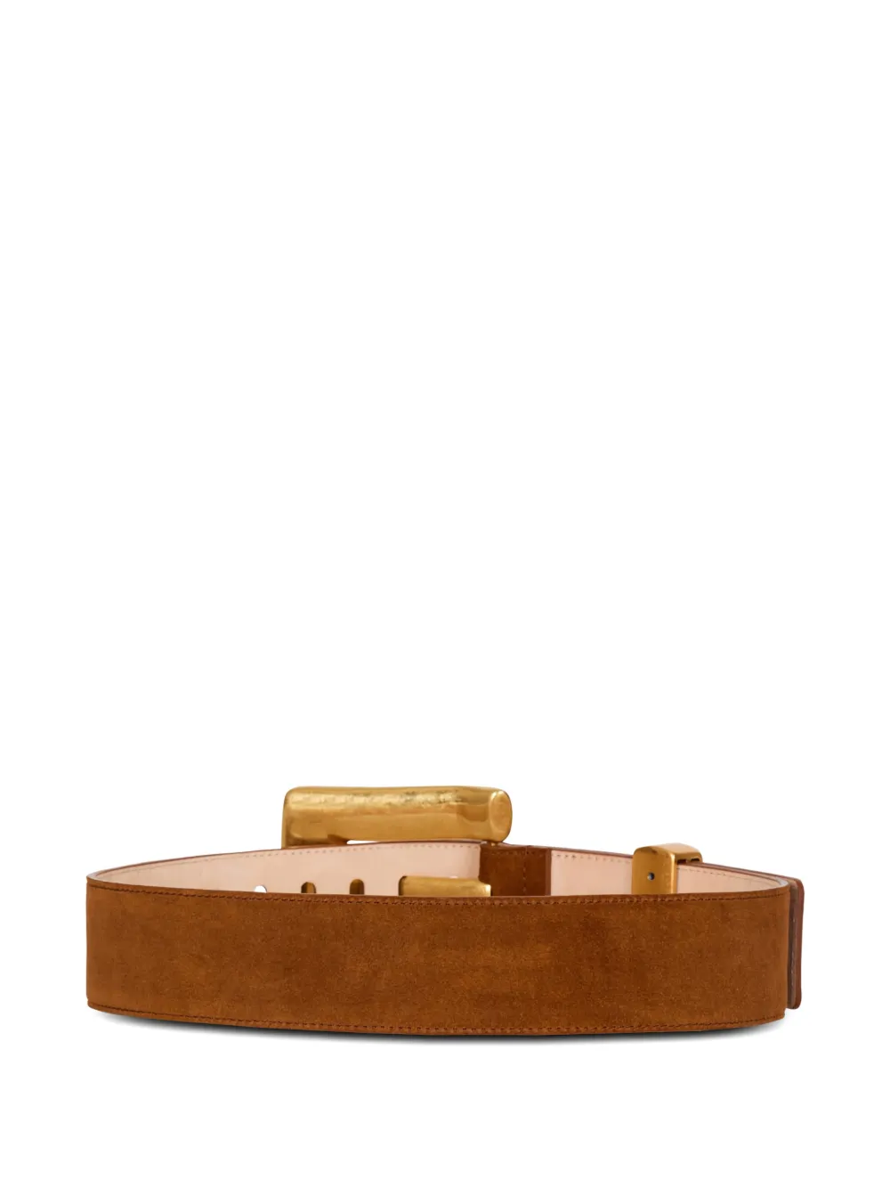  Balmain Anthem Calf Suede Belt - Brown 