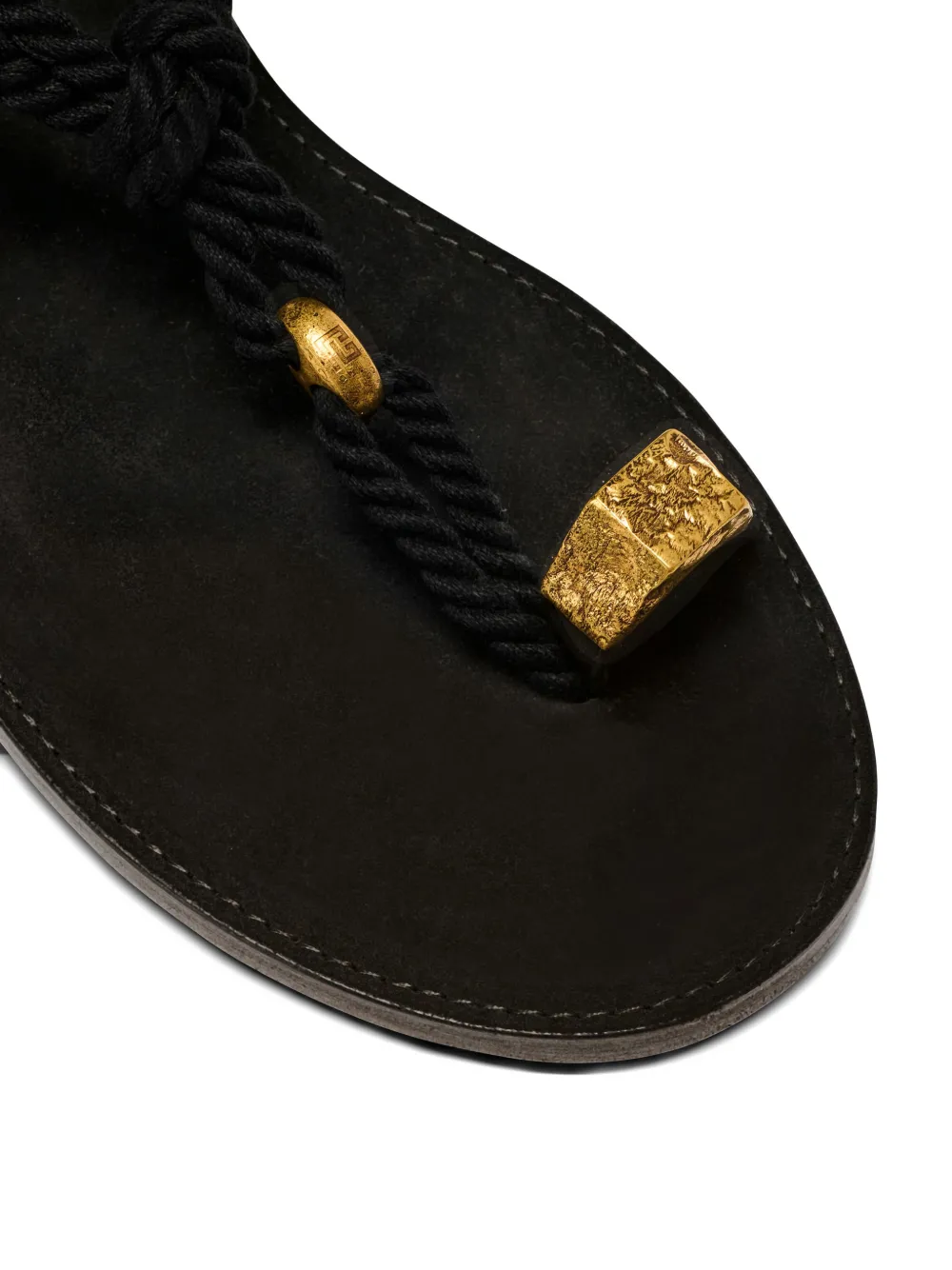 Balmain Platte sandalen met touw Zwart