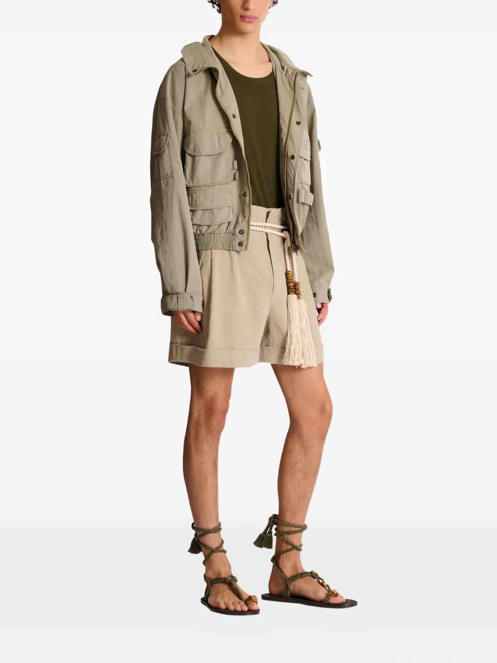  Balmain Multi-pocket Hooded Jacket - Neutrals 