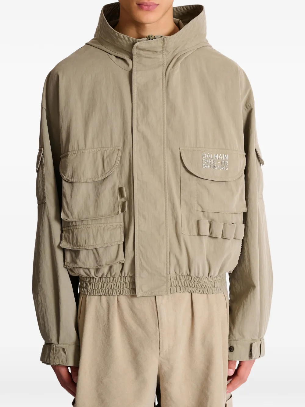 multi-pocket hooded jacket