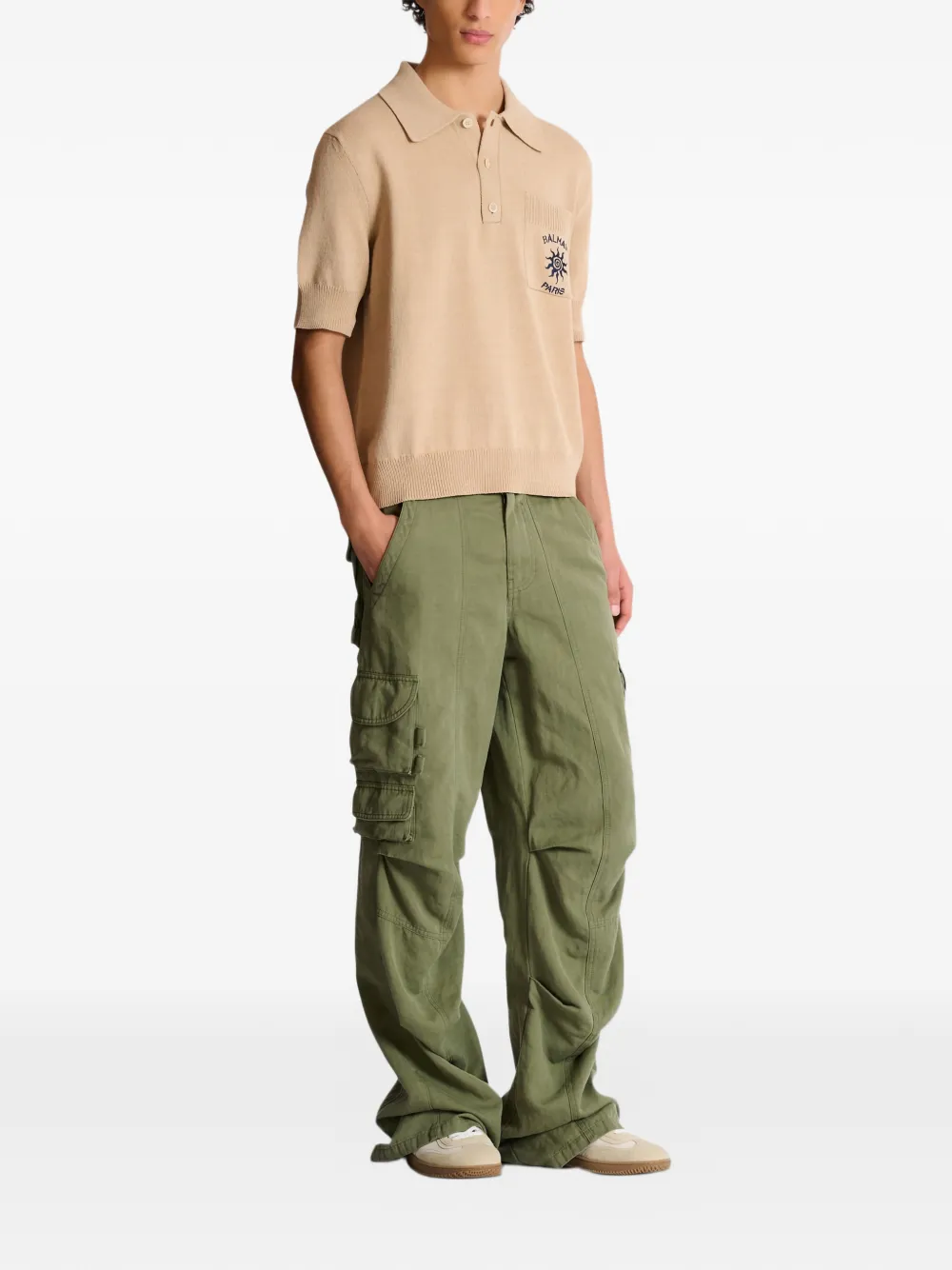 Balmain Gebreid poloshirt Beige