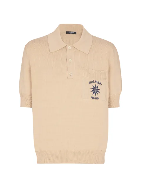 Balmain short-sleeve knitted polo shirt