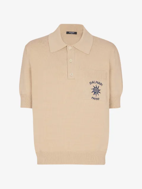 Balmain short-sleeve knitted polo shirt 