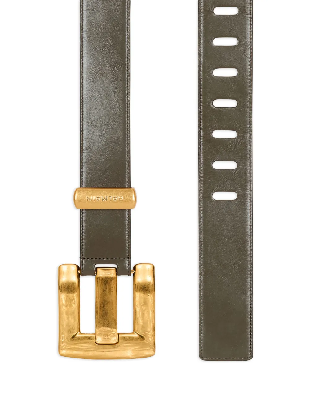  Balmain Anthem Calfskin Belt - Green 