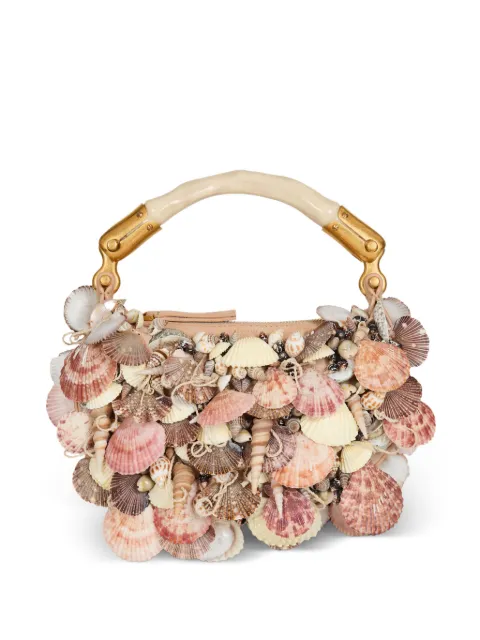 Balmain Ebene embroidered shells mini bag