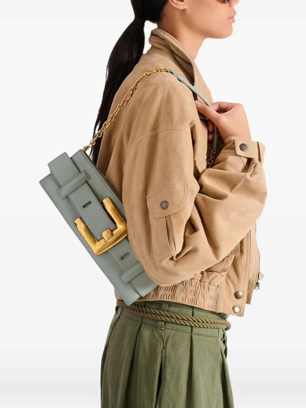 Balmain Anthem schoudertas Groen