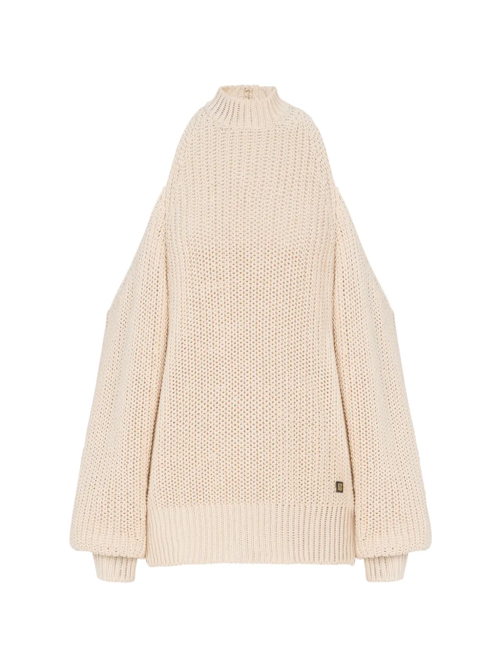 Balmain Open-shoulder Sweater In Neutral
