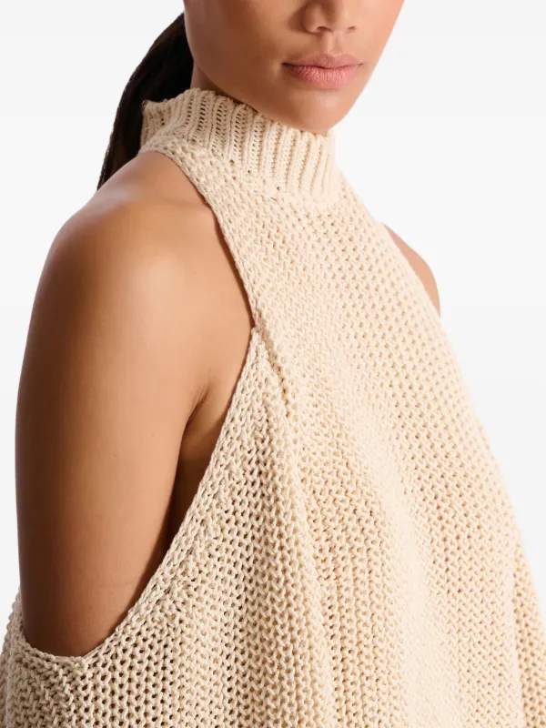 Balmain Cotton Knit open-shoulder Jumper | Neutrals | FARFETCH JO
