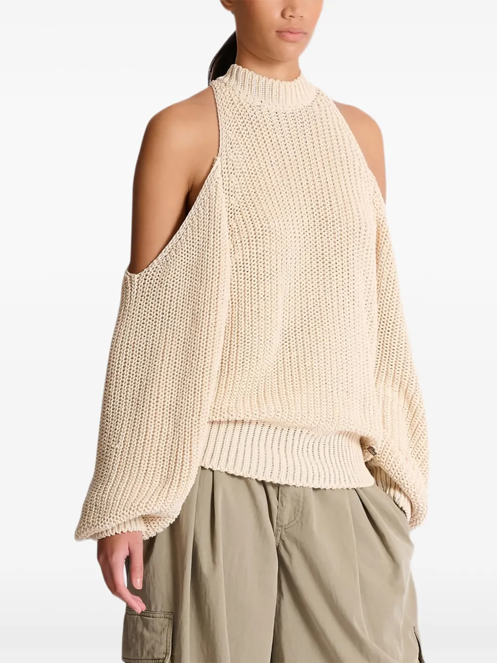  Balmain Open-shoulder Sweater - Neutrals 