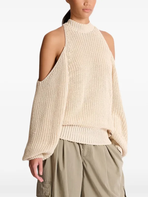 Balmain オープンショルダー プルオーバー | ニュートラル | FARFETCH JP