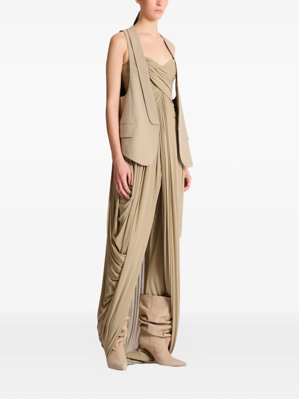Balmain Gabardine katoenen top Beige