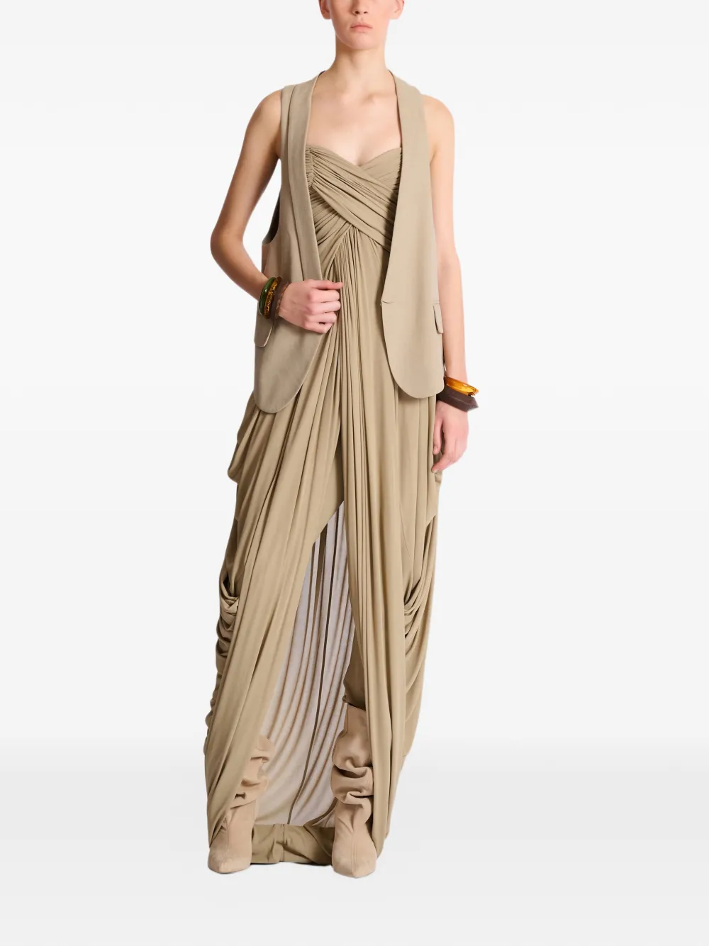 Balmain Gabardine katoenen top Beige