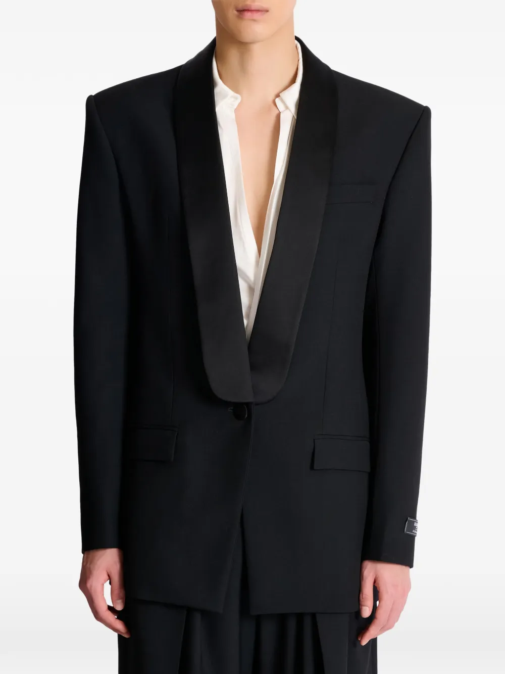 Balmain Blazer met sjaalkraag Zwart