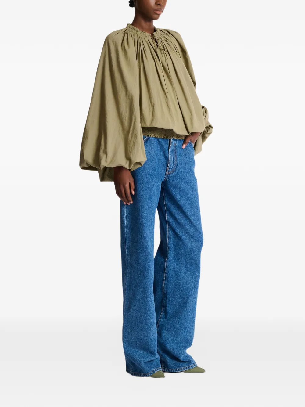 Balmain Blouse met ballonmouwen Groen