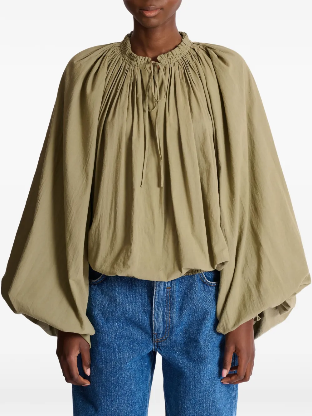 Balmain Blouse met ballonmouwen Groen