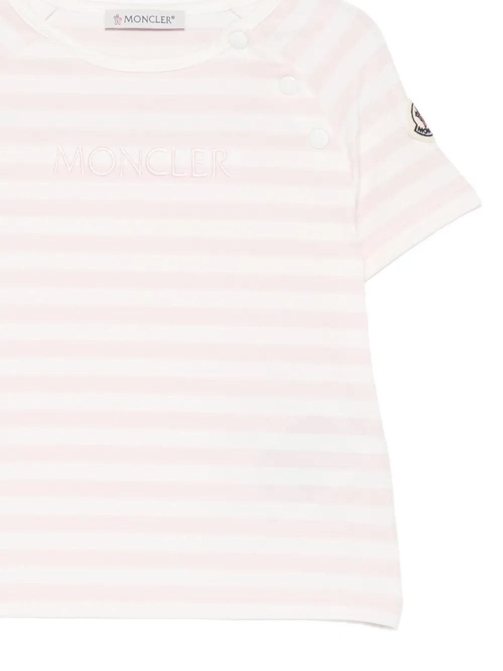 Moncler Enfant T-shirt met geborduurd logo en strepen Wit