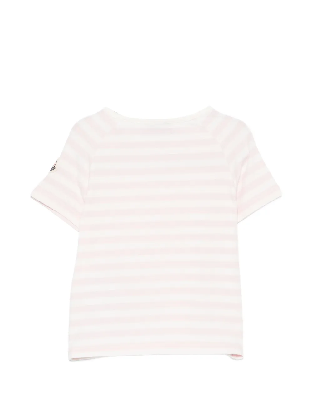 Moncler Enfant T-shirt met geborduurd logo en strepen Wit