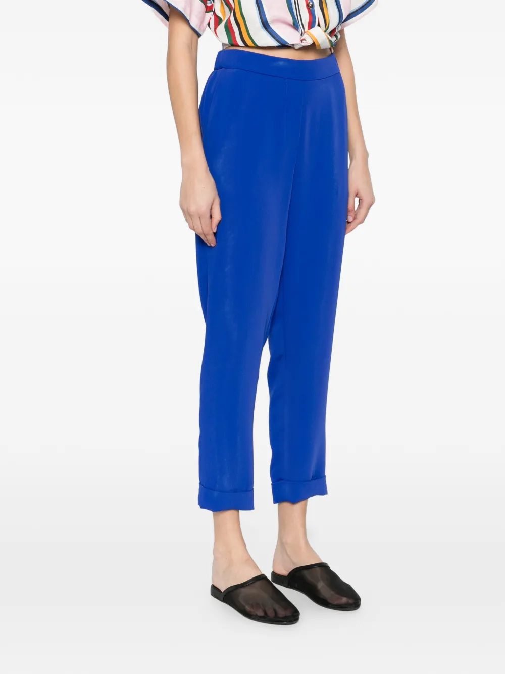 P.A.R.O.S.H. Cady broek met manchetten Blauw