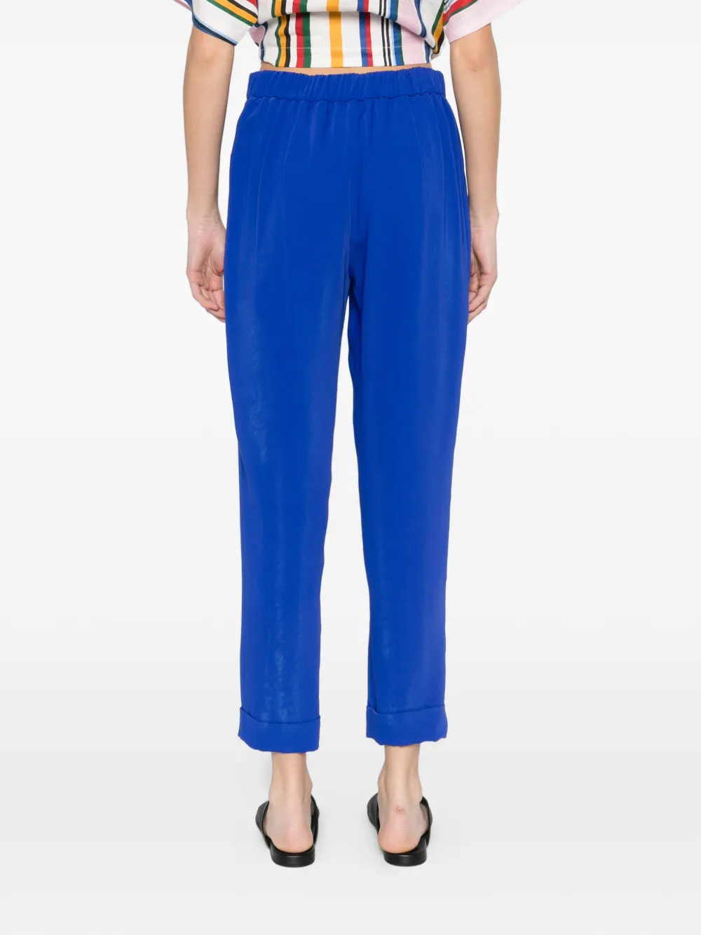 P.A.R.O.S.H. Cady broek met manchetten Blauw