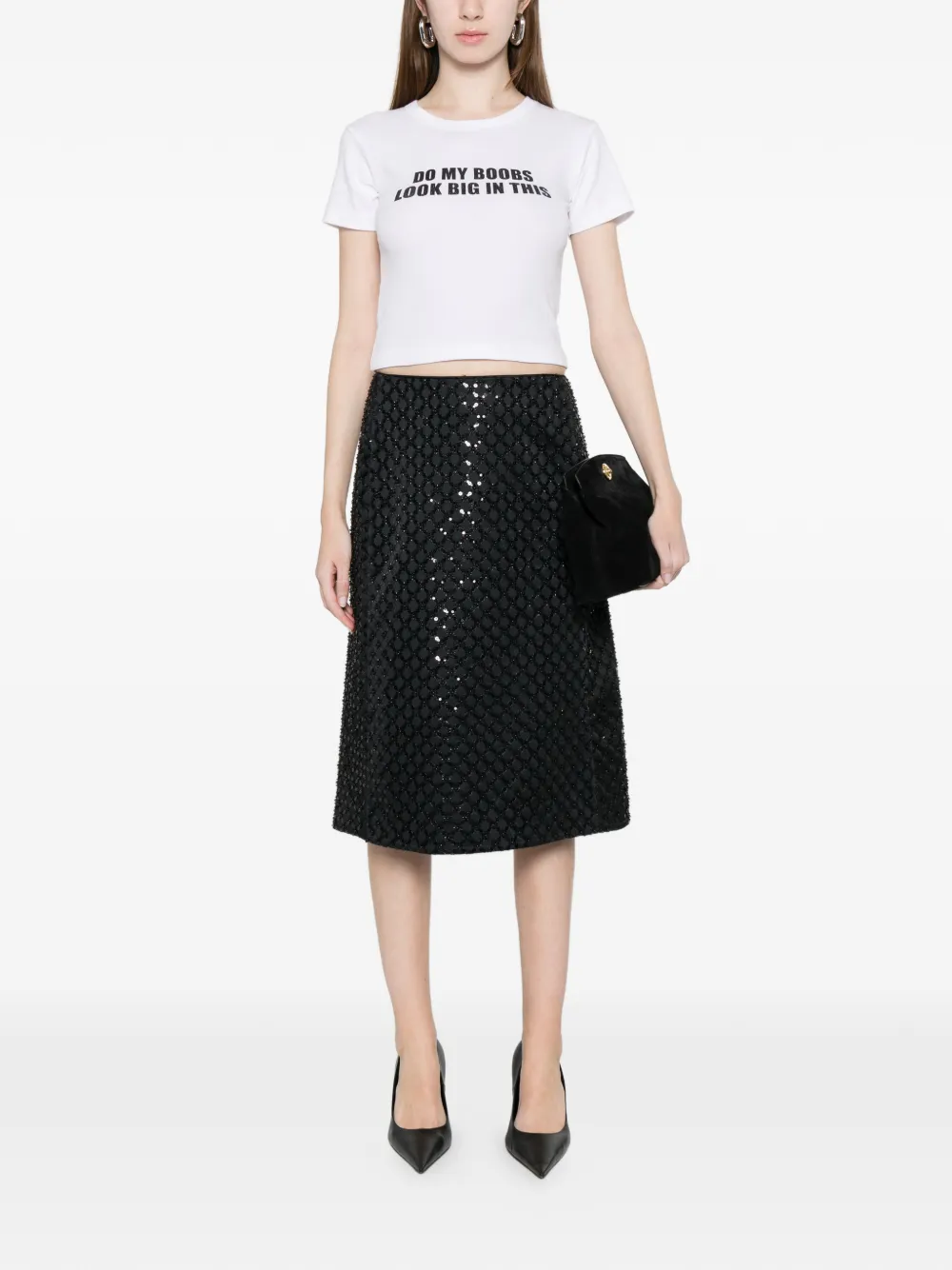 Dorothee Schumacher Patterned Midi A-line Skirt - Black 