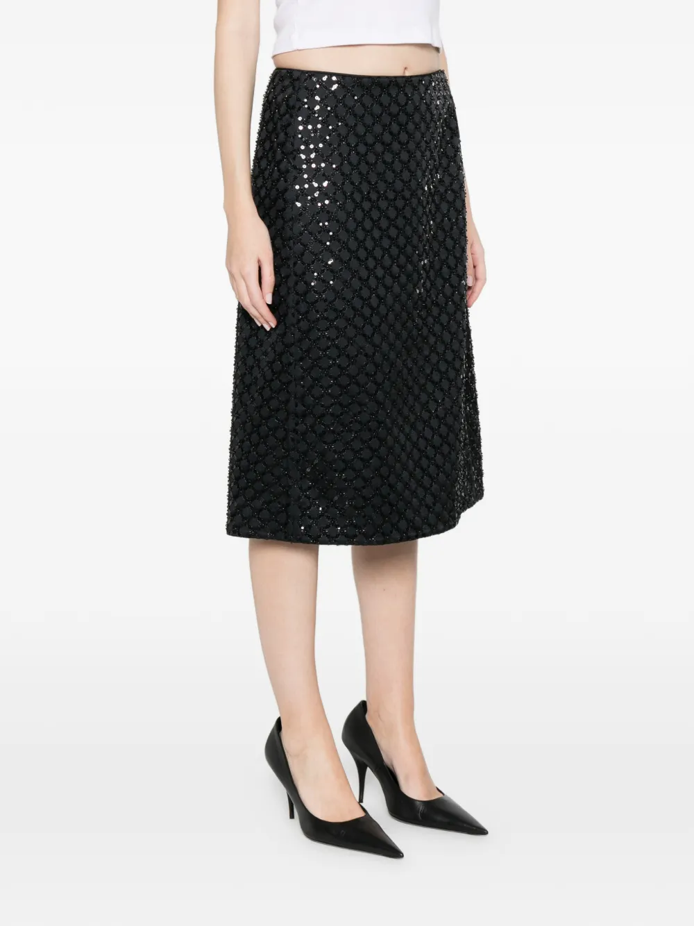  Dorothee Schumacher Patterned Midi A-line Skirt - Black 