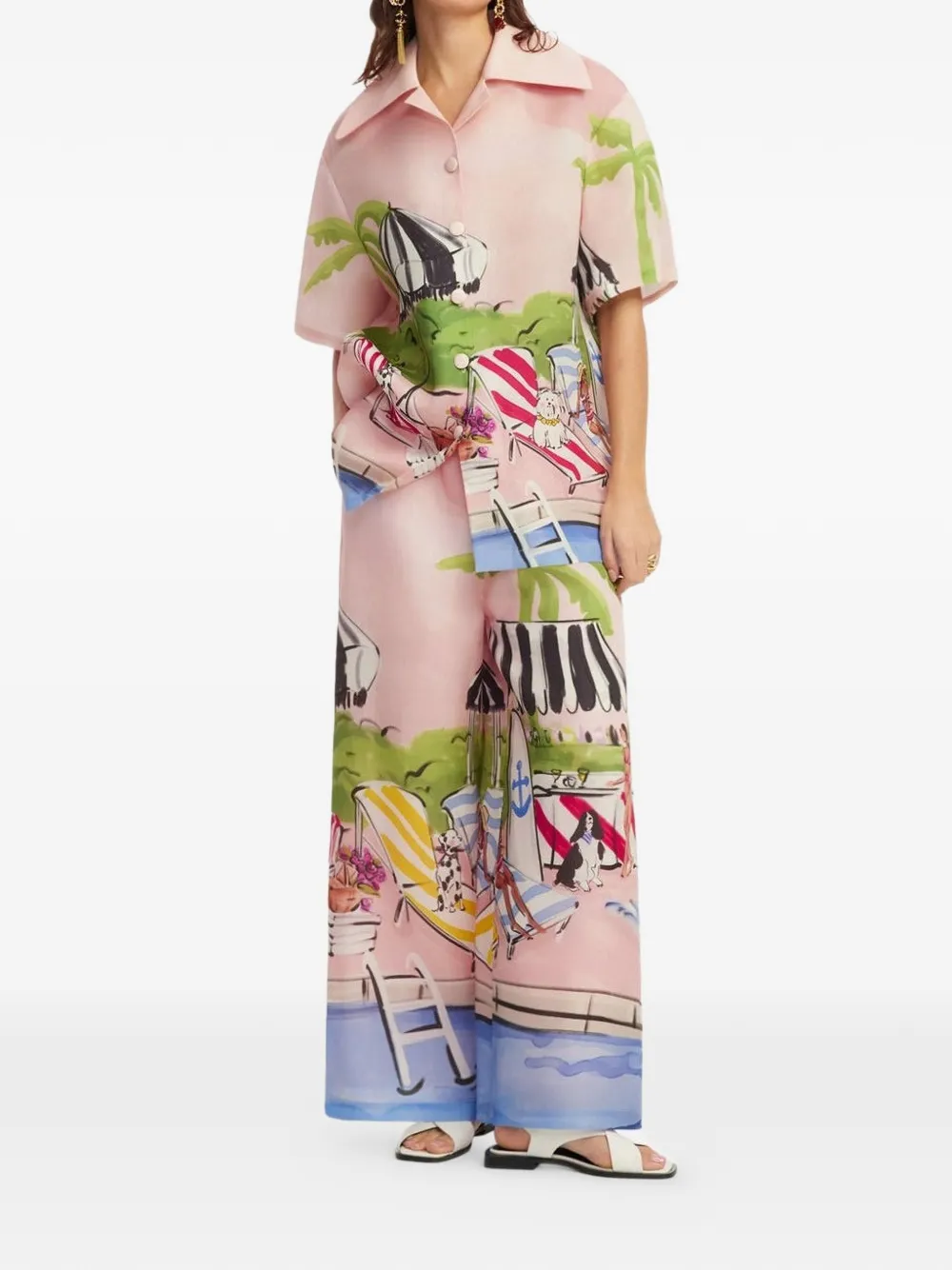  Leo Lin Casey Printed Shirt - Pink 