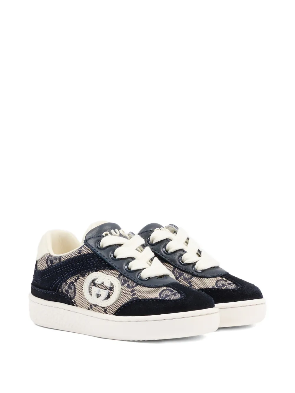 Gucci Kids logo-patch sneakers Blauw